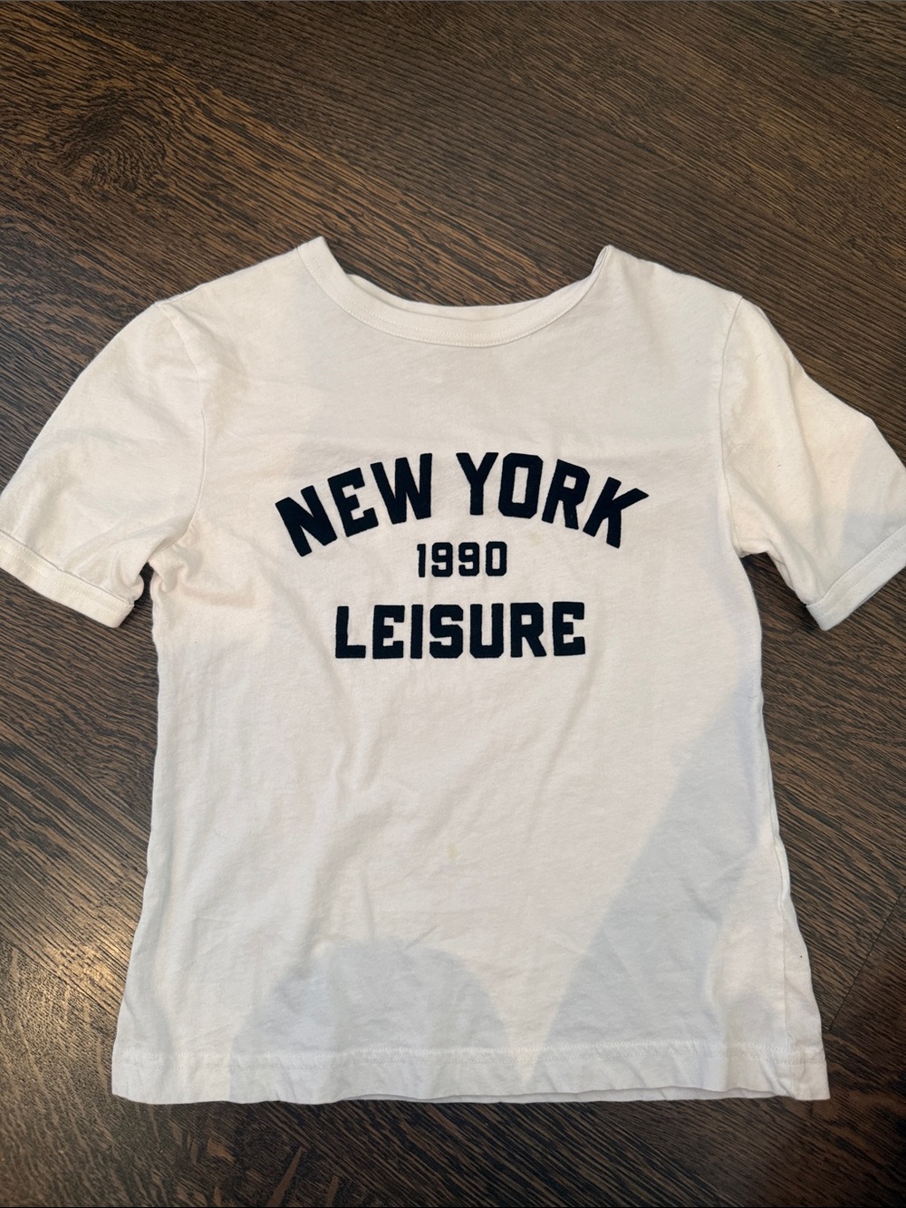 White "New York Leisure" Graphic Tee